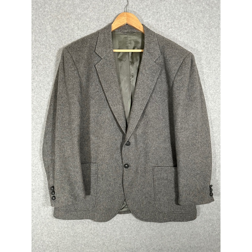 Kenny Rogers Western Blazer Mens 46R Grey Circle S Wool Blend Sport Coat USA